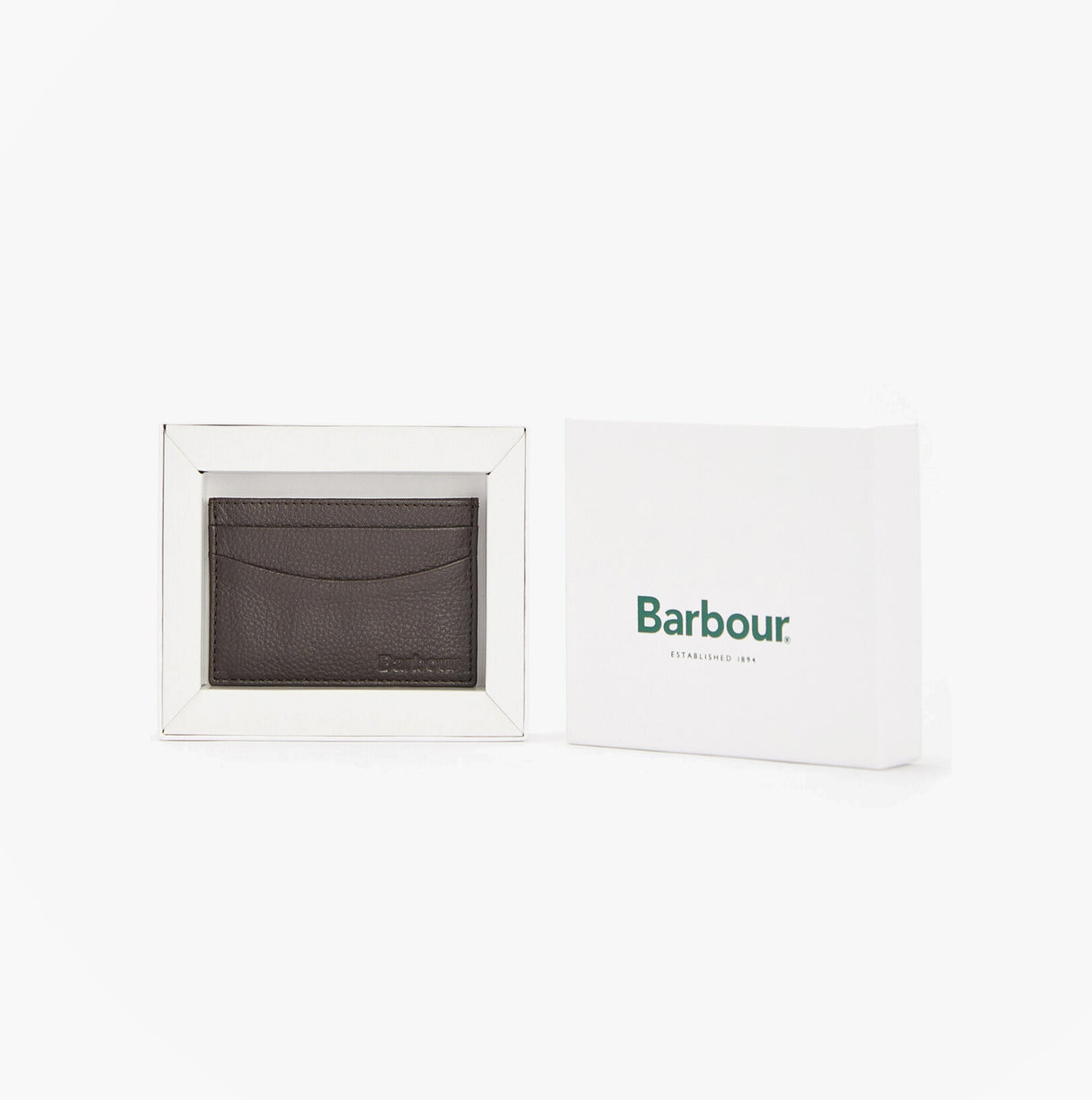 Barbour AMBLE LEATHER Mens Card Holder Dark Brown
