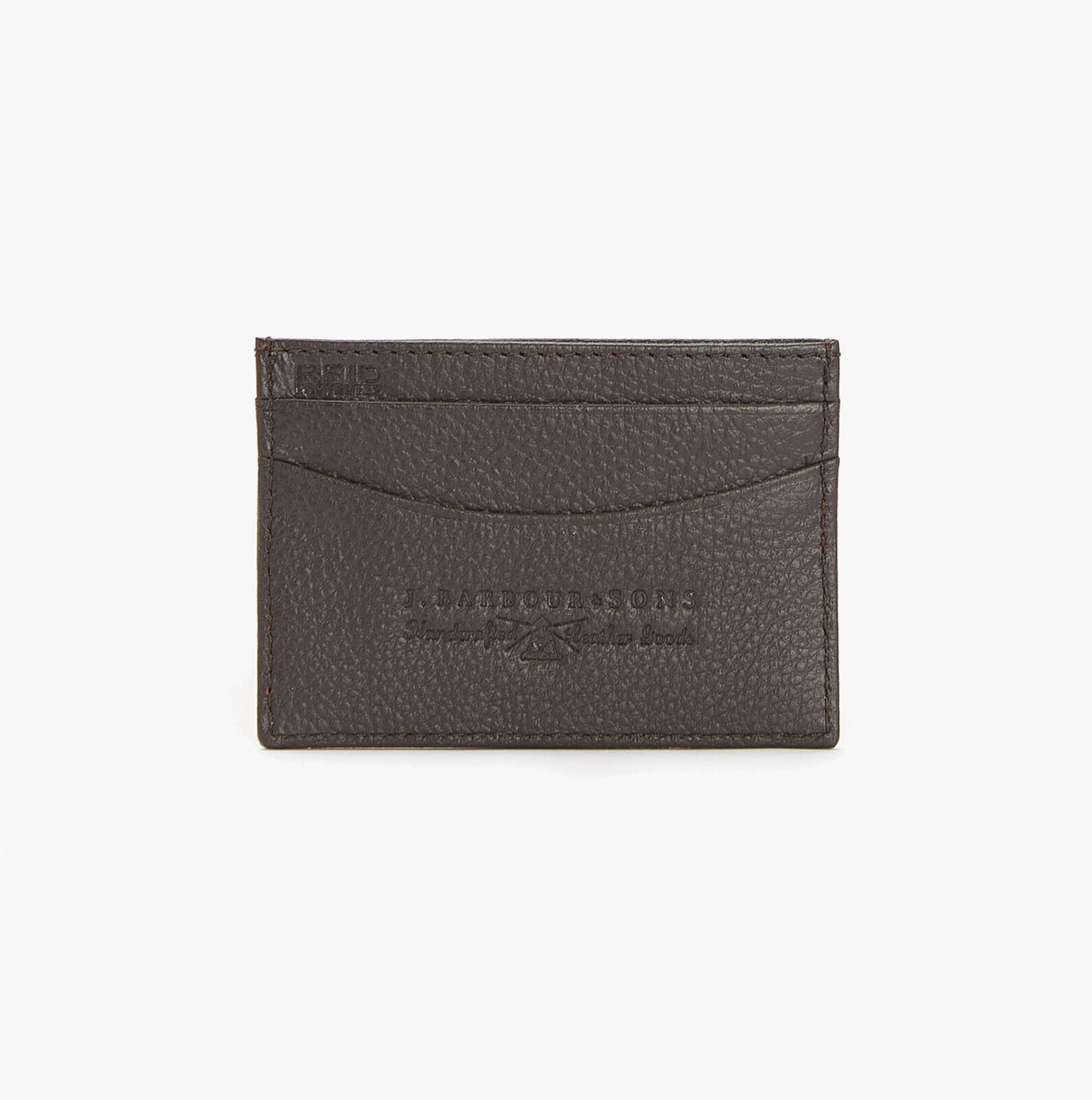 Barbour AMBLE LEATHER Mens Card Holder Dark Brown