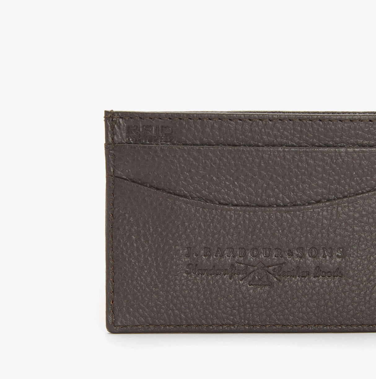 Barbour AMBLE LEATHER Mens Card Holder Dark Brown
