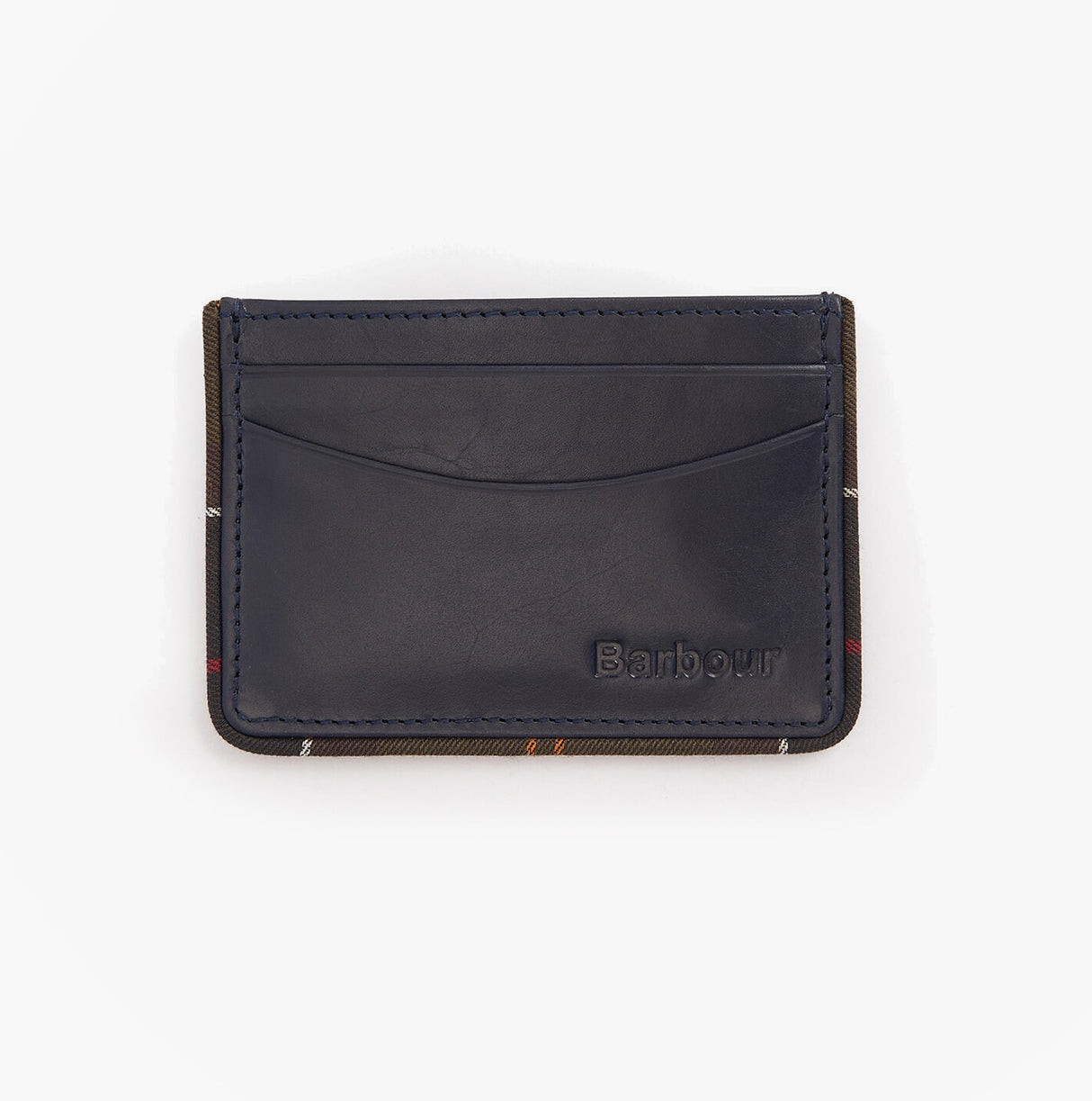 Barbour CHATTON LEATHER Mens Card Holder Navy/Classic