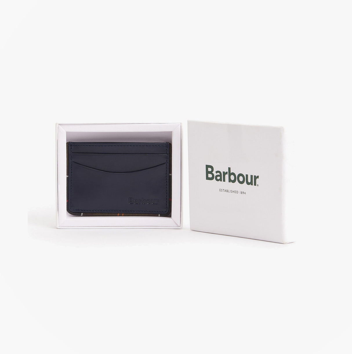Barbour CHATTON LEATHER Mens Card Holder Navy/Classic
