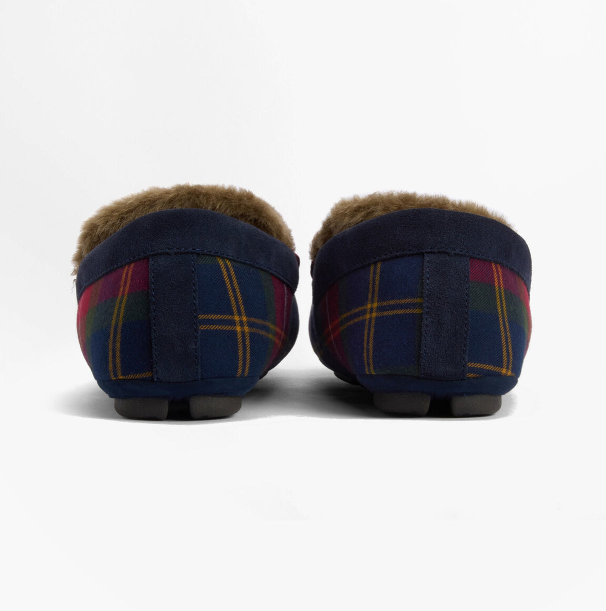 Barbour MONTY Mens Moccasin Slippers Winterberry Tartan
