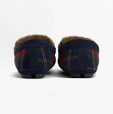 Barbour MONTY Mens Moccasin Slippers Winterberry Tartan