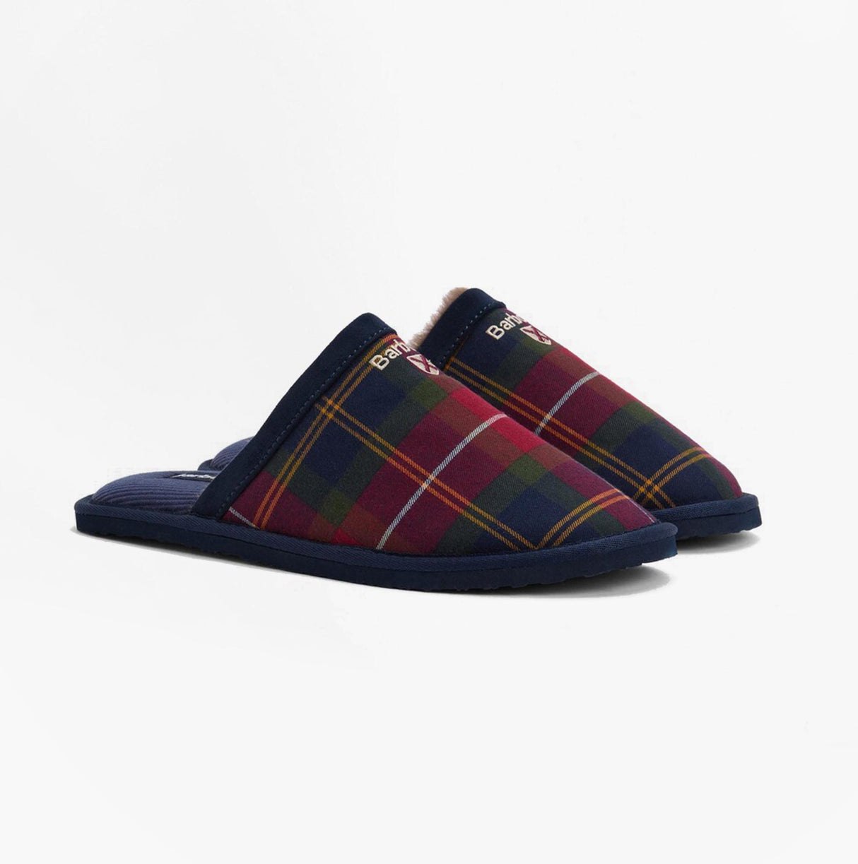 Barbour EVERITT Mens Mule Slippers Winterberry Tartan