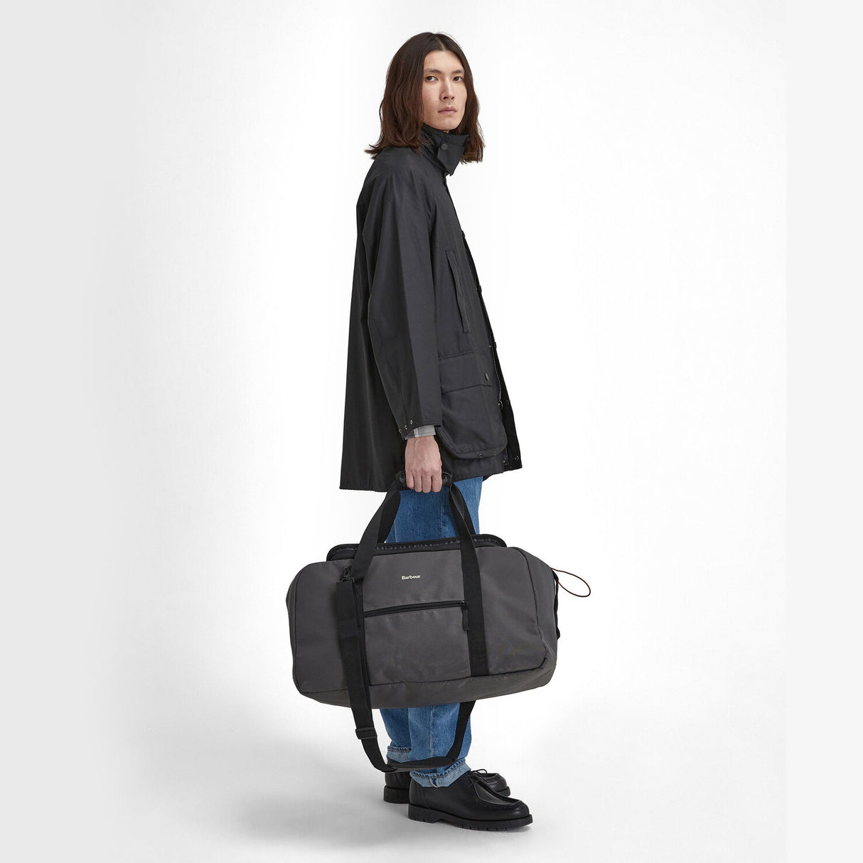 Barbour ARWIN CANVAS Unisex Adults Duffle Bag Charcoal/Ginger