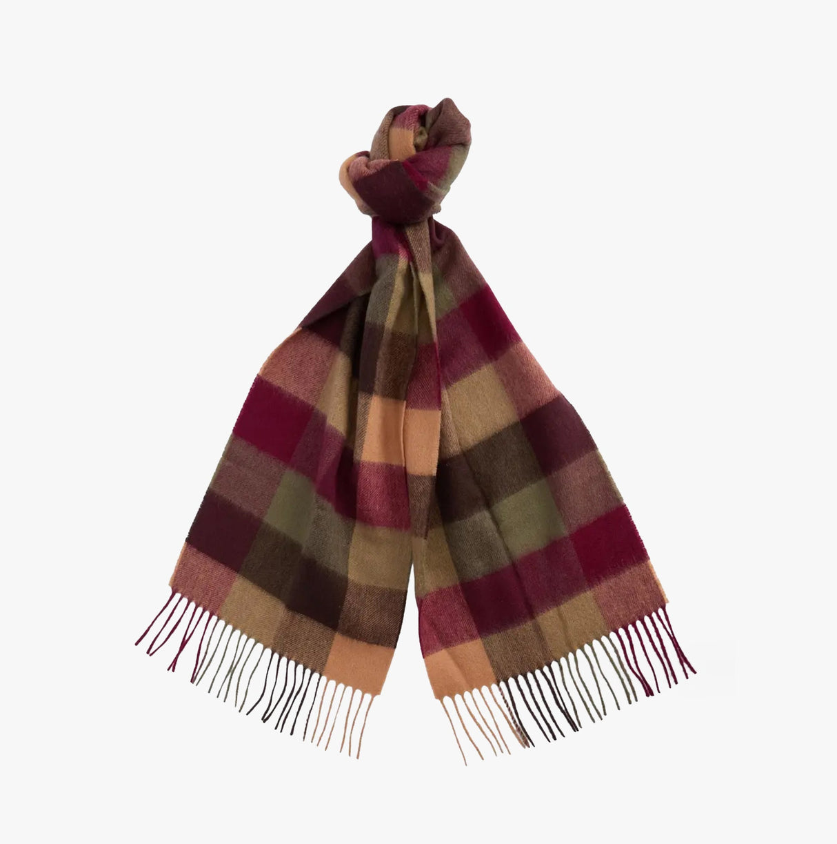 Barbour LAMBSWOOL TATTERSALL Scarf Unisex Adults Tawny Port