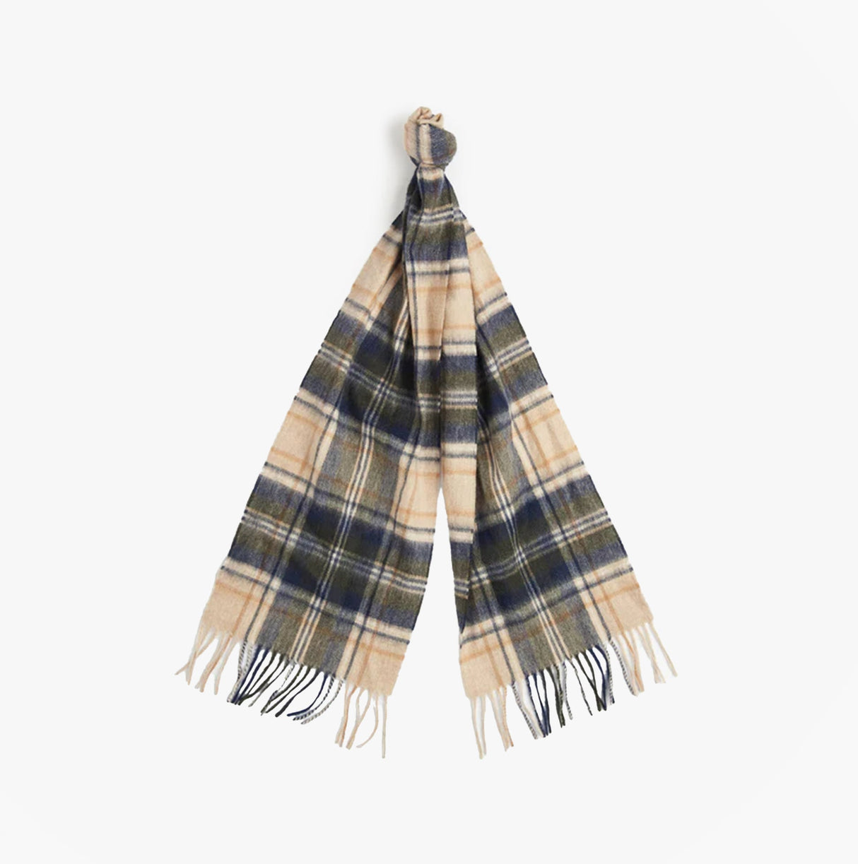Barbour NEW CHECK Unisex Adults Tartan Scarf Sand Beige Plaid