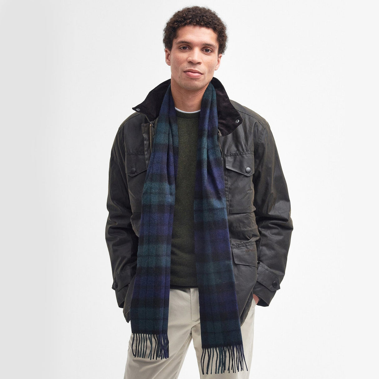 Barbour NEW CHECK Unisex Adults Tartan Scarf Black Watch