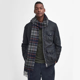 Barbour NEW CHECK Unisex Adults Tartan Scarf Navy/Dark Ginger