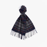 Barbour NEW CHECK Unisex Adults Tartan Scarf Navy/Dark Ginger