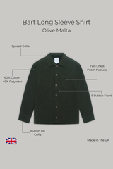 Bart Long Sleeve Shirt - Olive Malta