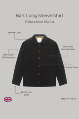 Bart Long Sleeve Shirt - Chocolate Malta