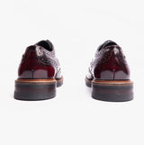 Base London WOBURN Mens Polished Leather Brogue Shoes Oxblood