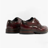 Base London WOBURN Mens Polished Leather Brogue Shoes Oxblood