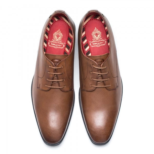 Base London SHILLING Mens Leather Derby Shoes Tan