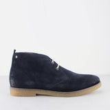 Base London PERRY Mens Burnished Suede Desert Boots Navy