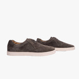 Base London KEEL Mens Perforated Suede Casual Shoes Grey