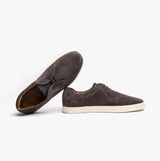 Base London KEEL Mens Perforated Suede Casual Shoes Grey