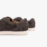 Base London KEEL Mens Perforated Suede Casual Shoes Grey