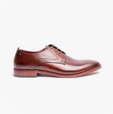 Base London SCRIPT Mens Leather Derby Shoes Brown
