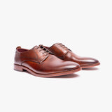 Base London SCRIPT Mens Leather Derby Shoes Brown