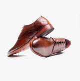 Base London SCRIPT Mens Leather Derby Shoes Brown