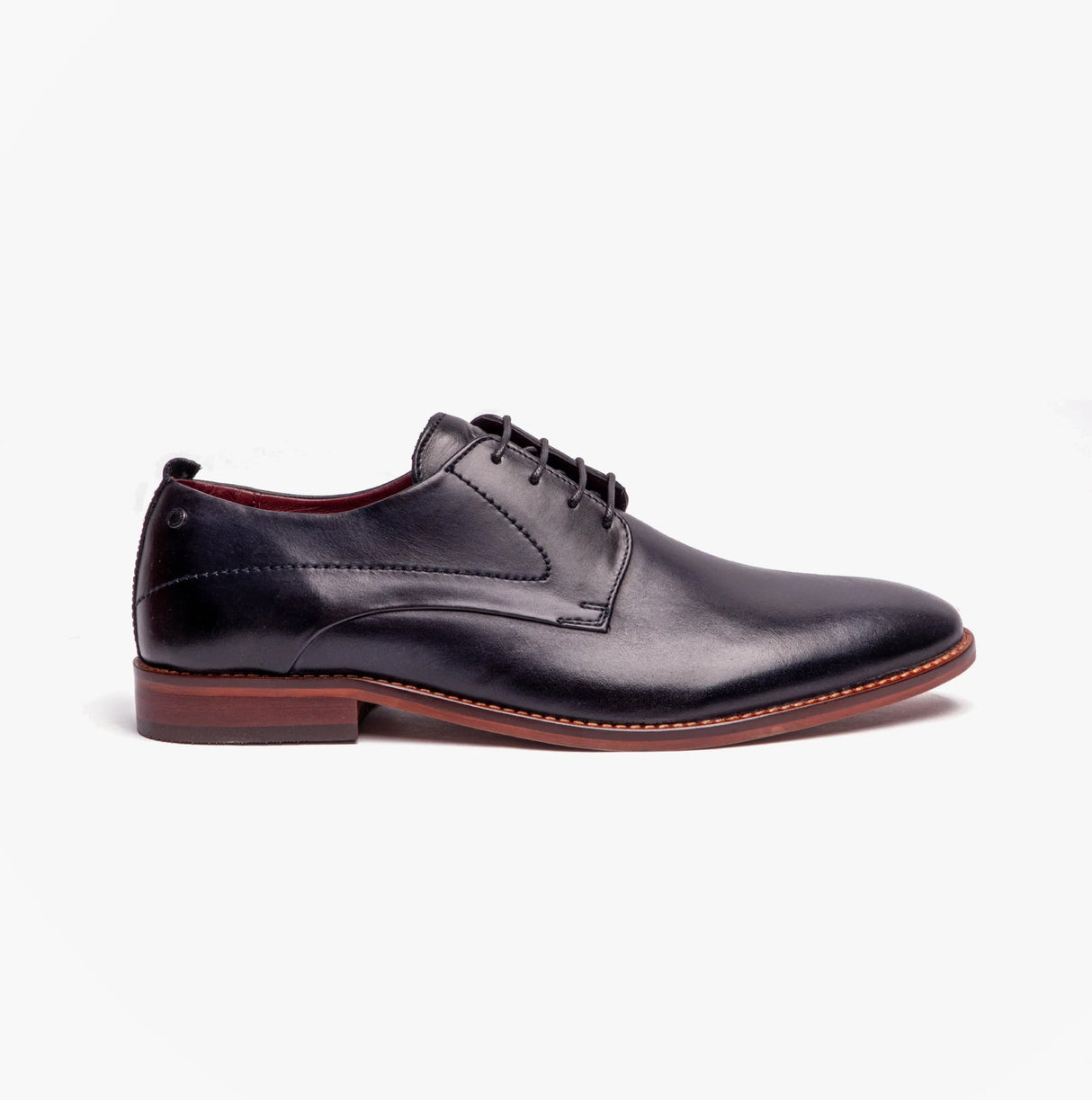 Base London SCRIPT Mens Leather Derby Shoes Navy