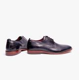 Base London SCRIPT Mens Leather Derby Shoes Navy