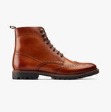 Base London BOONE Mens Leather Oxford Brogue Boots Tan