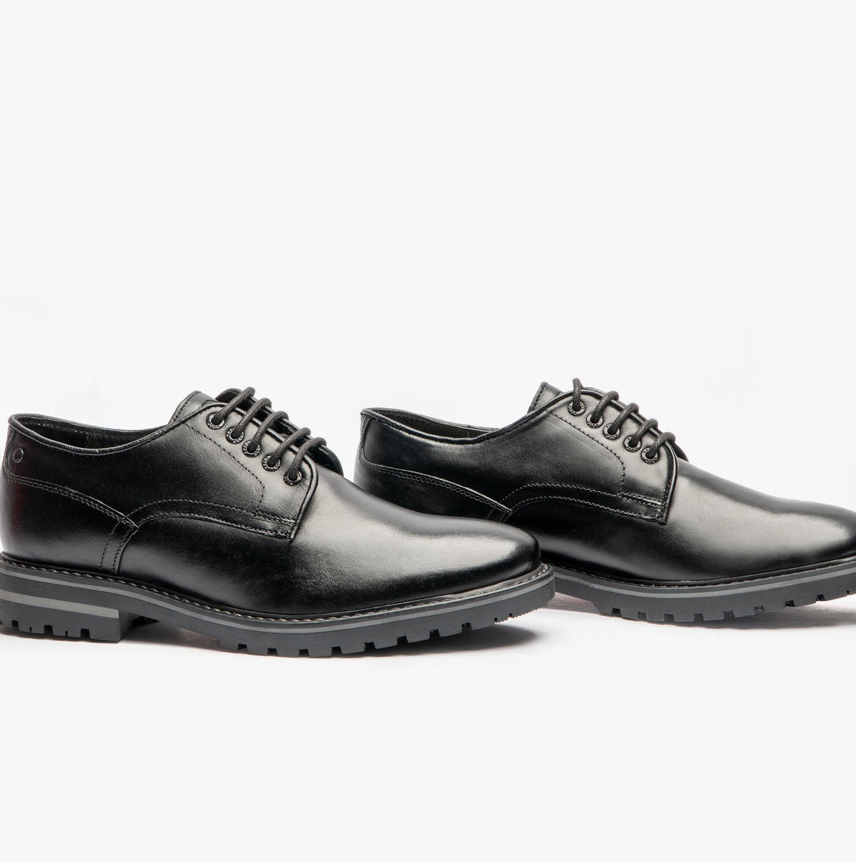 Base London HALSEY WAXY Mens Formal Lace Up Shoes Black