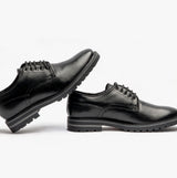 Base London HALSEY WAXY Mens Formal Lace Up Shoes Black
