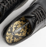 Base London HALSEY WAXY Mens Formal Lace Up Shoes Black