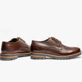 Base London HALSEY WASHED Mens Formal Lace Up Shoes Dark Brown