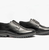 Base London GIBBS WAXY Mens Formal Lace Up Shoes Black