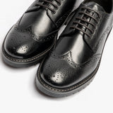 Base London GIBBS WAXY Mens Formal Lace Up Shoes Black