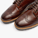 Base London GIBBS WASHED Mens Formal Lace Up Shoes Dark Brown