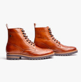 Base London GROVE WASHED Mens Boots Burnt Tan