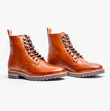 Base London GROVE WASHED Mens Boots Burnt Tan