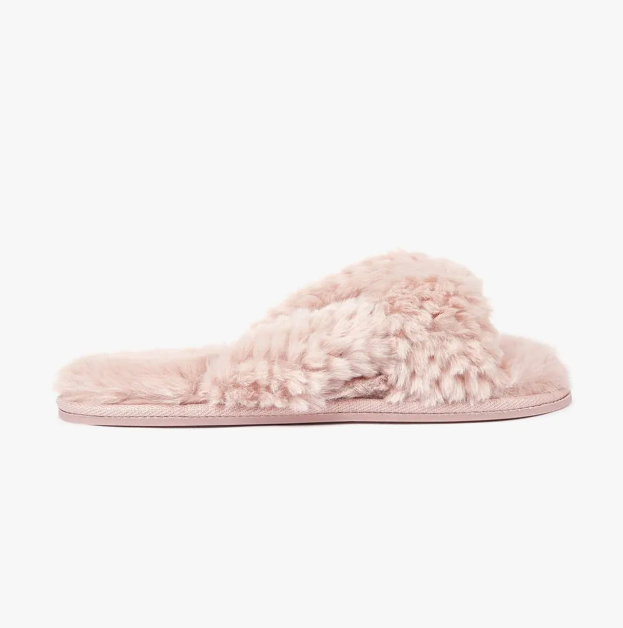 Bedroom Athletics NICKI Womens Faux Fur Slipper Sliders Dusky Pink