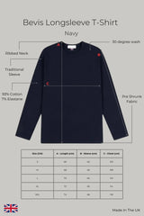 Bevis Long Sleeve Cotton t-shirt - Navy