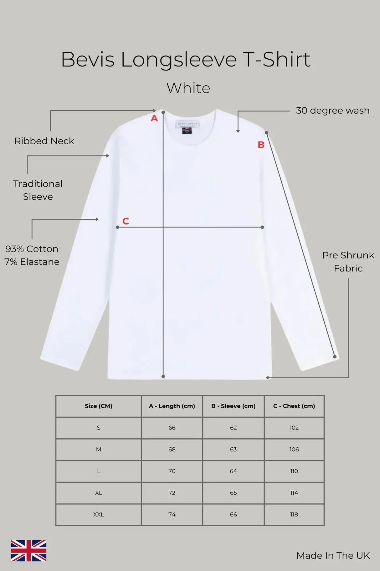 Bevis Long Sleeve Cotton t-shirt - White