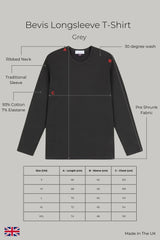 Bevis Long Sleeve Cotton T-shirt - Grey