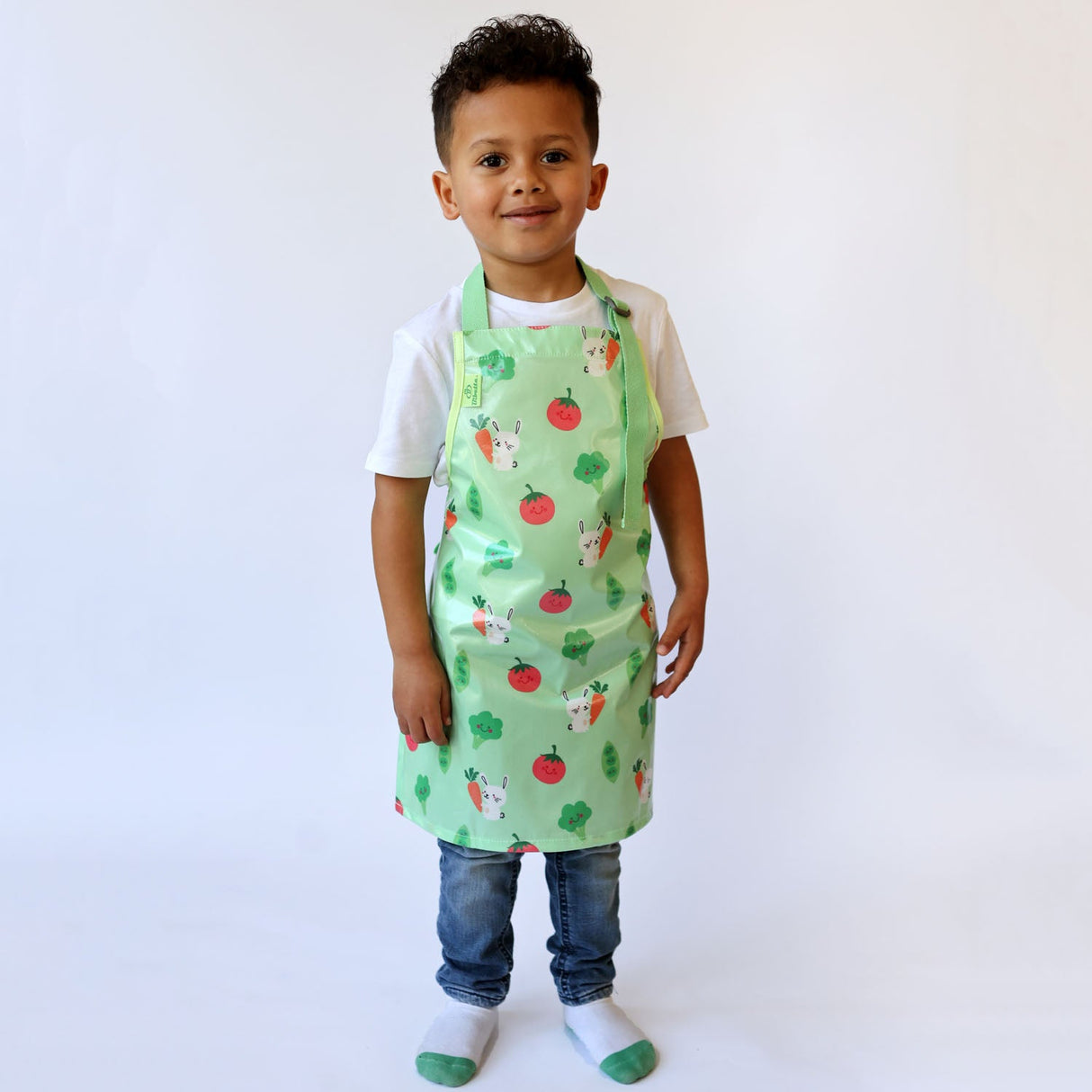 Wipeezee Apron - Child's size - Green Bunny & Veg
