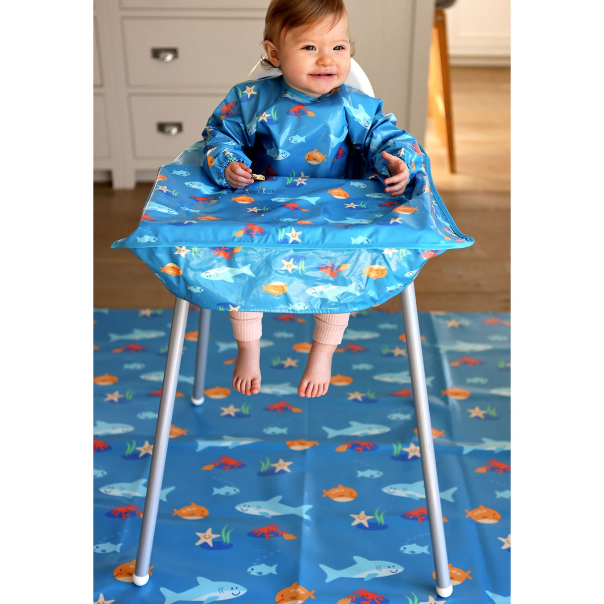 Wipeezee Splash Mat - Turquoise Blue Sea Creatures