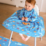 Wipeezee Coverall Bib - Turquoise Sea Creatures