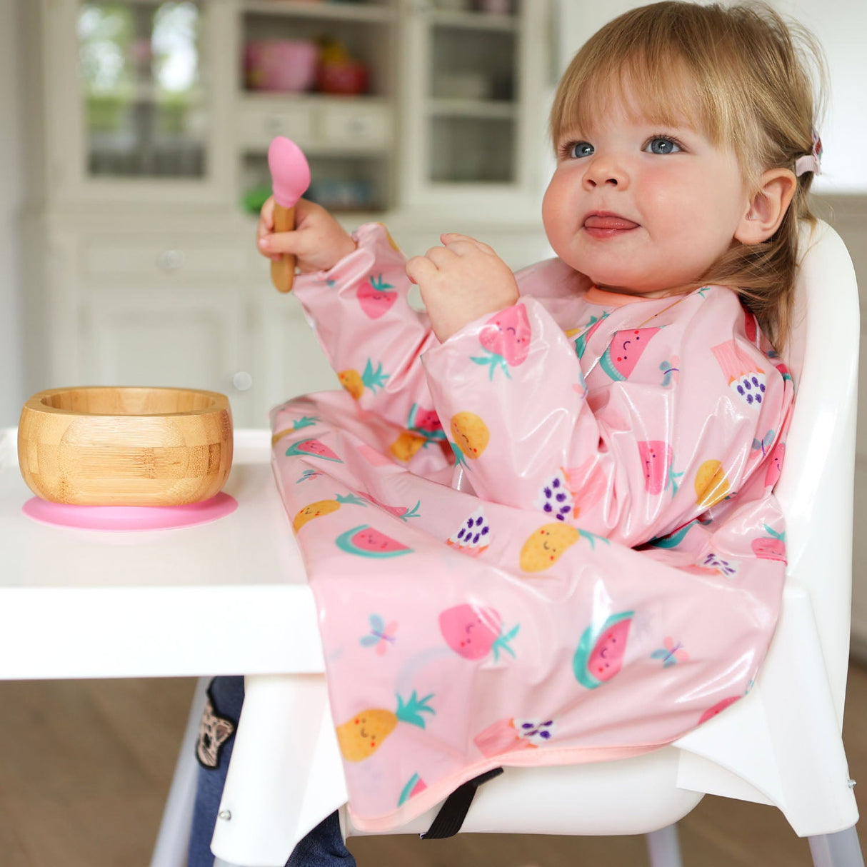 Wipeezee Coverall Bib - Pink Yummy Treats