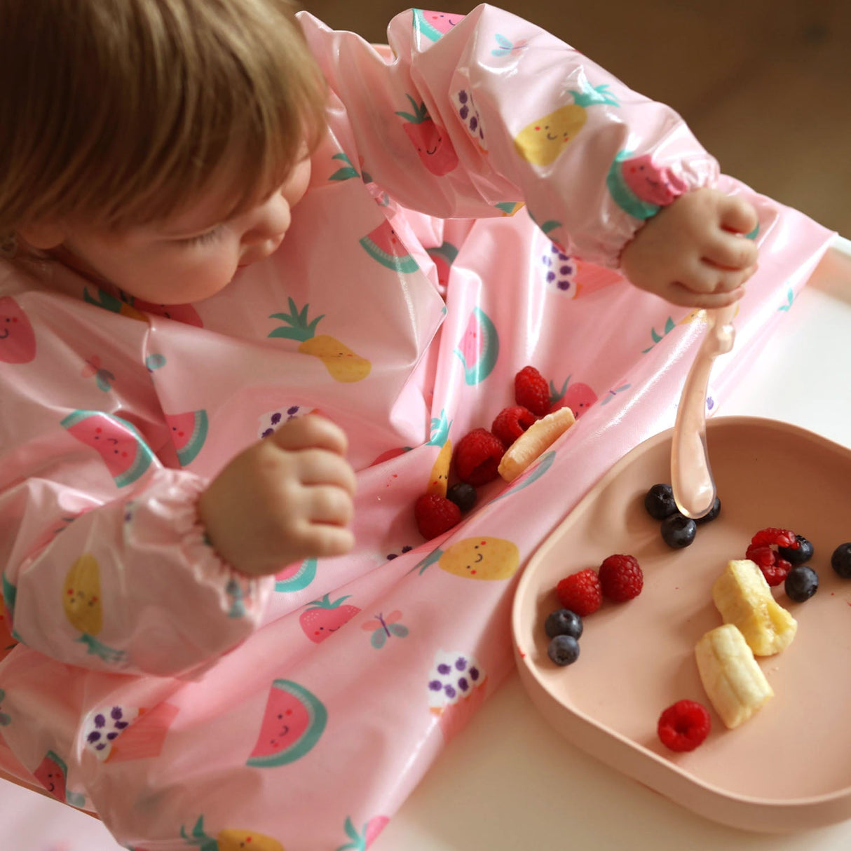 Wipeezee Coverall Bib - Pink Yummy Treats