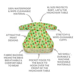 Wipeezee Coverall Bib - Green Bunny & Veg