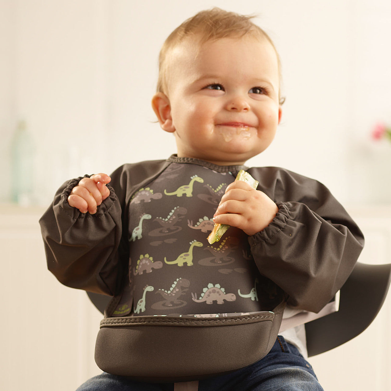 Weaning Bib with Sleeves - Dinosaurs UltraBib