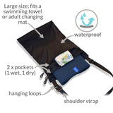 Adult Changing Mat and Waterproof Bag Set - Aubergine/Black